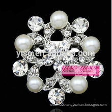 bridal bouquet silver flower pearl brooch pin